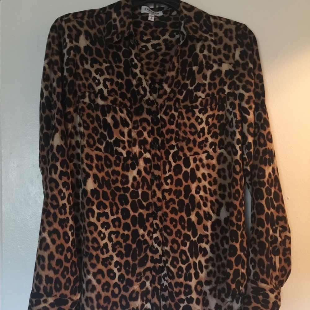Express Leopard Portofino Top